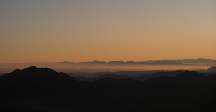 Early morning mist seen from Mount Sinai.
