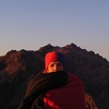 Me, cold and tired, on the summit of Mount Sinai watching the sun rise.