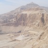 The Temple of Hatshepsut at Deir al-Bahri seen from the top of the hill as we walked over from the Valley of the Kings.