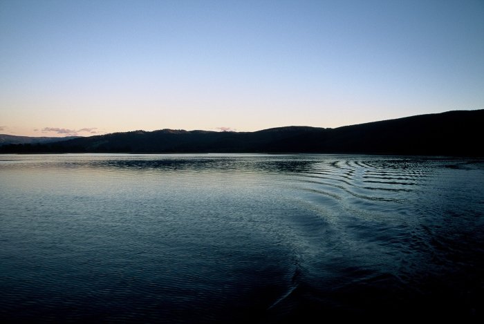 The view from our boat trip in Valdivia harbour as the sun was setting.